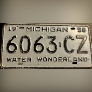 Vintage 1958 Michigan license plate